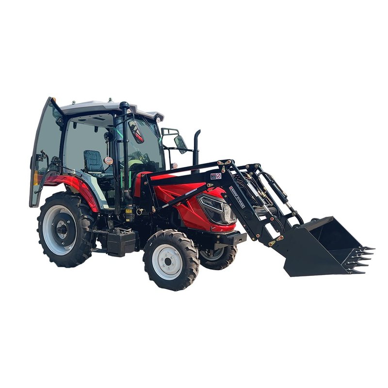 Innovi 50HP 4WD mini tractor with cab and front loader bucket